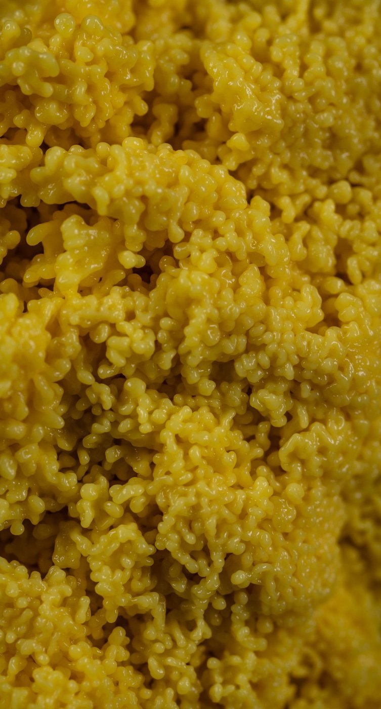 Grani di couscous giallo in primo piano